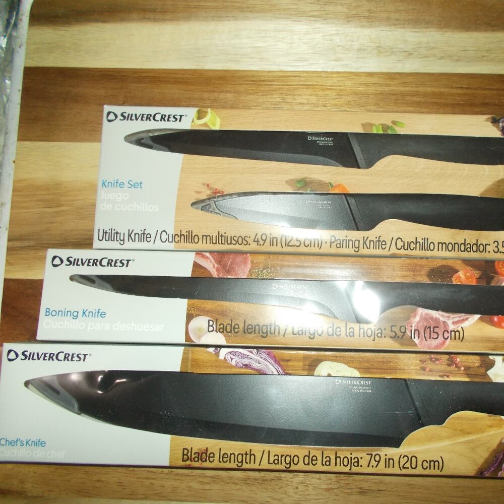 Silvercrest 4 Piece Knife Set Stainless Steel NEW SEALED